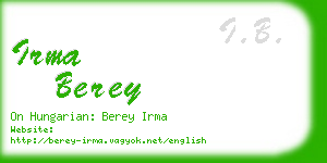 irma berey business card